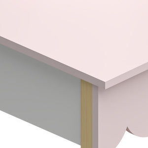 Table de maquillage pour enfants avec chaise Vestnes rose blanc [en.casa] 