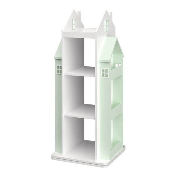 Drehbares Kinderregal Vipsali 108x40x40 cm Mintgrün/Weiß [en.casa]