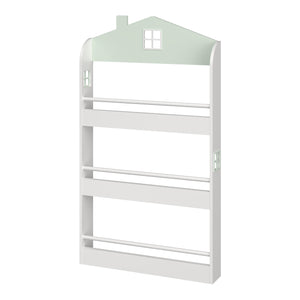 Étagère pour enfants Vipsali 106x60x12 cm Vert menthe/Blanc [en.casa]
