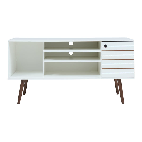 Meuble TV Vare 130x40x66 cm Blanc [en.casa]