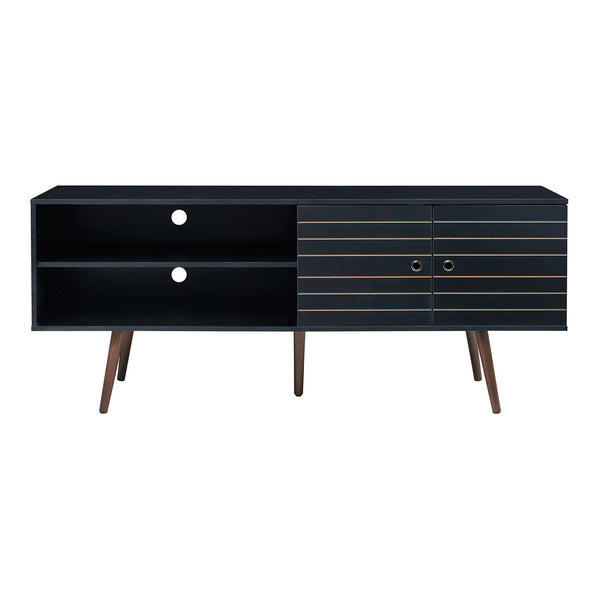 Meuble TV Vare 160 x 40 x 66 cm noir [en.casa] 