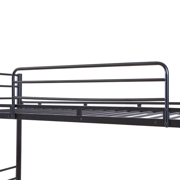 Lit superposé en métal Bevapis 90x200 cm Noir [en.casa]