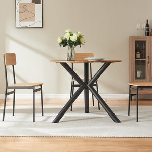 Structure de table Viserinna acier 94,5x94,5x73 cm noir [en.casa]