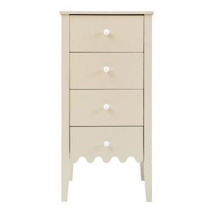 Commode Luspoo avec 4 tiroirs 82x40x40 cm crème blanche [en.casa]