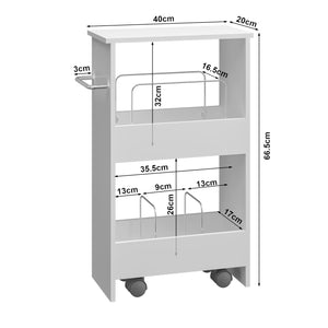 Chariot Katra 67x40x20 cm Blanc [en.casa]