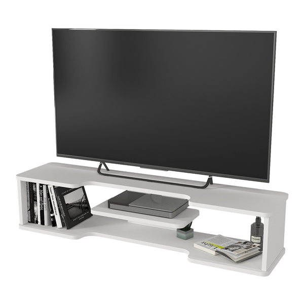 Meuble TV suspendu Yrela 120x30x26 cm Blanc [en.casa]