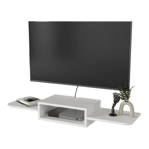 Meuble TV bas suspendu Tar 115x30x16 cm Blanc [en.casa]
