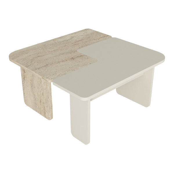 Table basse Boneksbelt 2 pcs. Couleurs grès et travertin [en.casa]