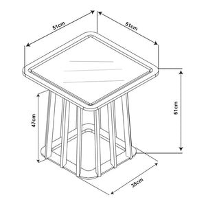 Table d'appoint Burgess 51x51x51 cm Noir/Aspect noyer [en.casa]