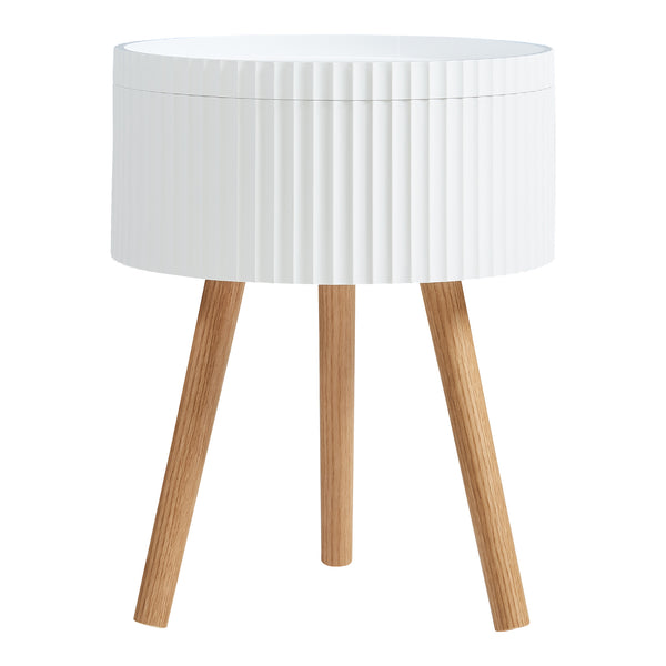 Table d'appoint Bongard avec rangement Ø38x48 cm Blanc [en.casa]