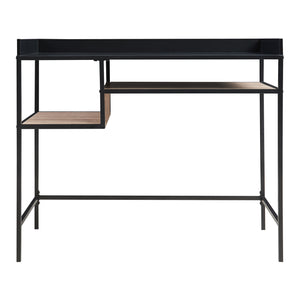 Bureau Belana 100x43x82 cm Noir/Aspect chêne [en.casa]