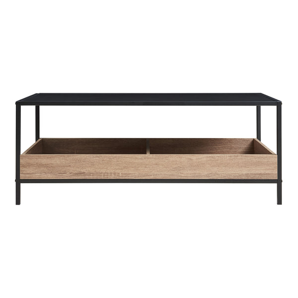 Table basse Belana 100x48x39 cm Noir/Aspect chêne [en.casa]