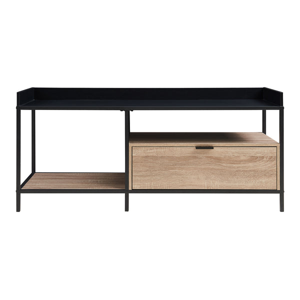 Table TV Belana 120x40x54 cm Noir/Aspect chêne [en.casa]