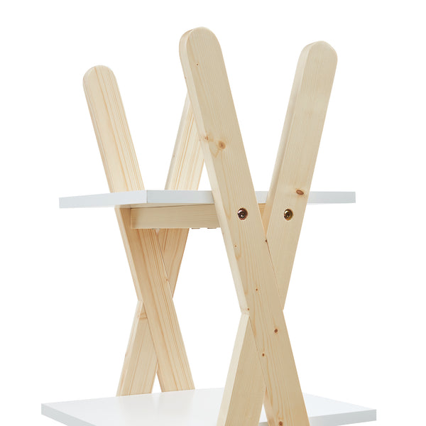 Bibliothèque pour enfants Vanlilu 145 x 65 x 32 cm naturel blanc [en.casa]