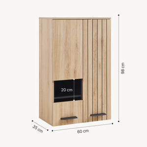Armoire murale Noppen 98 x 60 x 35 cm effet chêne [en.casa]