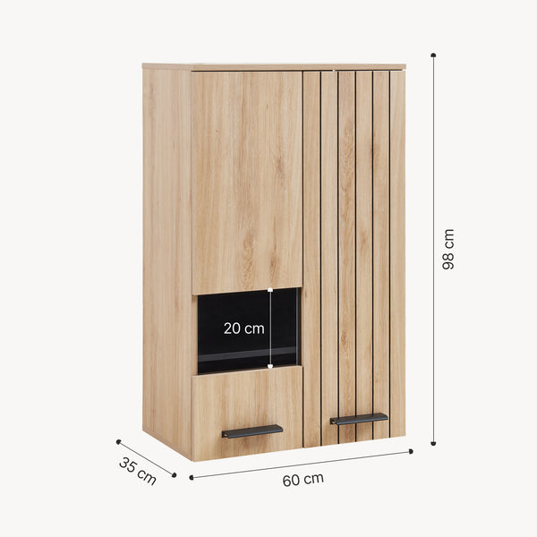 Armoire murale Noppen 98 x 60 x 35 cm effet chêne [en.casa]