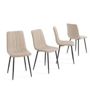 Ensemble de salle à manger Hemnes pour 4 personnes effet chêne / marron clair [en.casa] 