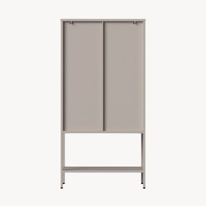 Armoire vitrine Klippestad acier verre trempé 160 x 80 x 35 cm camel [en.casa]