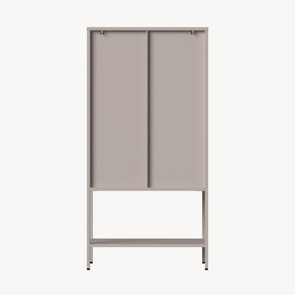 Armoire vitrine Klippestad acier verre trempé 160 x 80 x 35 cm camel [en.casa]