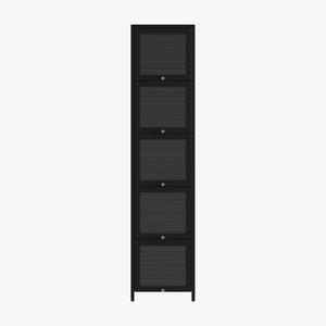 Armoire vitrine Ostersund acier 174 x 40 x 35 cm noir [en.casa]