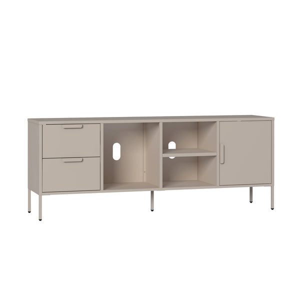 Meuble TV Kliri acier 150 x 35 x 58 cm camel [en.casa]