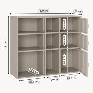 Armoire à dossiers Kliri métallique 100 x 32 x 81 cm couleur camel [en.casa]