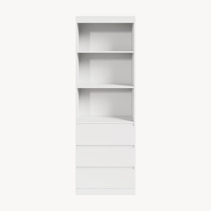 Bibliothèque Les avec 3 tiroirs 180 x 60 x 35 cm blanc [en.casa]