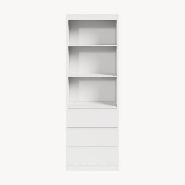 Bibliothèque Les avec 3 tiroirs 180 x 60 x 35 cm blanc [en.casa]