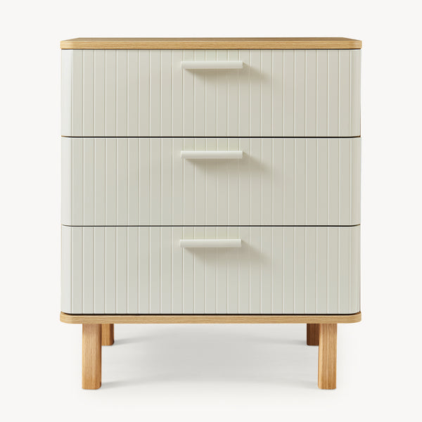 Commode Ferrersp avec 3 tiroirs 70x60x40 cm aspect chêne/sable [en.casa]