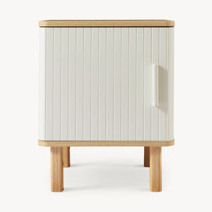 Table de chevet Ferrersp avec porte 50x40x40 cm aspect chêne/sable [en.casa]