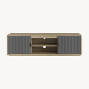 Meuble TV Trömi 150 x 40 x 43 cm effet chêne gris [en.casa]