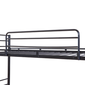 Lit superposé en métal Bevapis avec 2 matelas 90x200 cm Noir [en.casa]