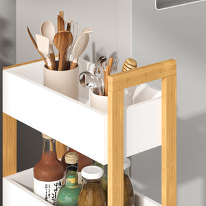 Chariot Varulta 80x41x20 cm Nature/Blanc [en.casa]