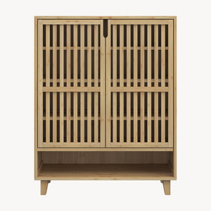 Armoire à chaussures Sirgerg 91x72x35 cm Bambou Naturel [en.casa]