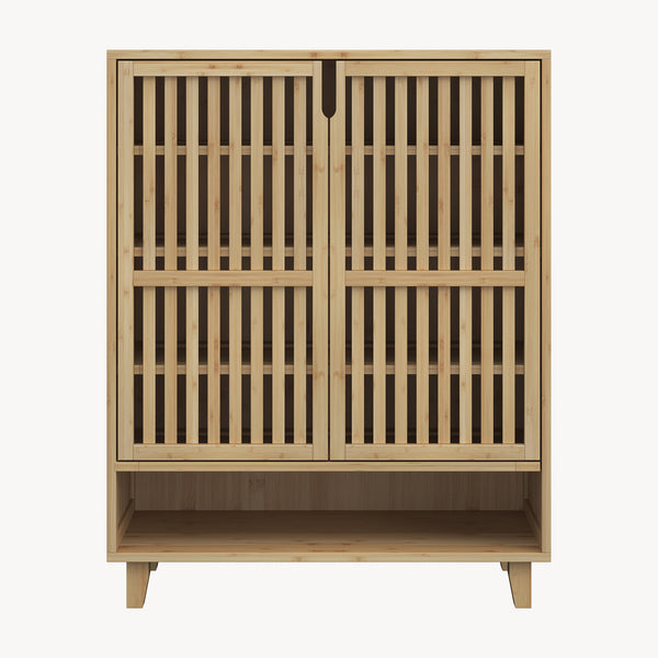 Armoire à chaussures Sirgerg 91x72x35 cm Bambou Naturel [en.casa]