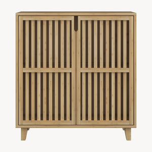 Armoire d'appoint Sirgerg 77 x 72 x 33 cm bambou naturel [en.casa] 