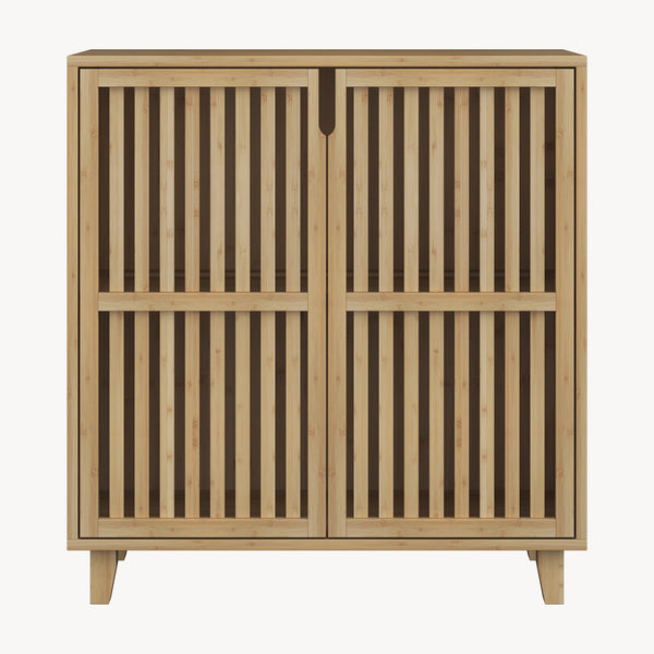 Armoire d'appoint Sirgerg 77 x 72 x 33 cm bambou naturel [en.casa] 