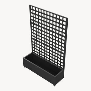 Cloison Toma avec bac à fleurs en acier 190x82x38 cm Noir [casa.pro]