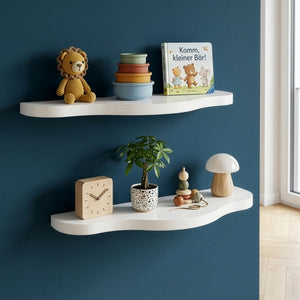 Lot de 2 étagères murales pour enfant Sirlstalo  57 x 19 x 3 cm blanc [en.casa]