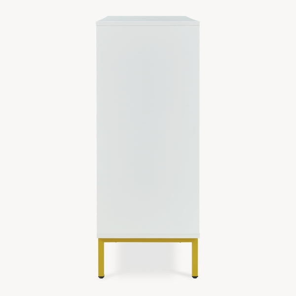 Commode Reyri 90 x 80 x 35 cm blanc / doré [en.casa]