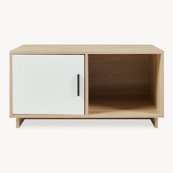Table basse Kenta 80x45x40 cm aspect chêne Sonoma/blanc [en.casa]