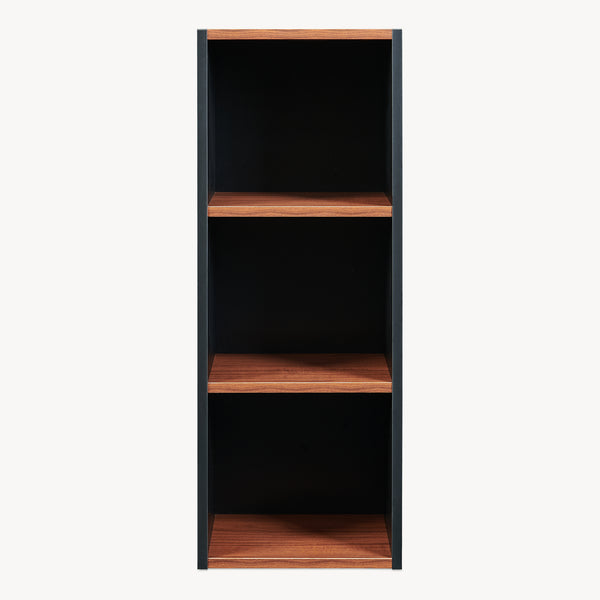 Bibliothèque Trond 80 x 30 x 23 cm noir / effet noyer [en.casa]