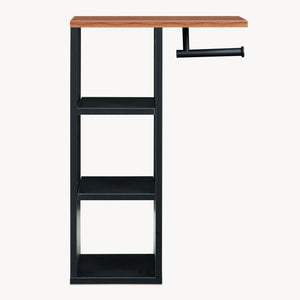 Porte-papier toilette Trond avec 3 compartiments 60 x 40 x 16 cm noir effet noyer [en.casa]