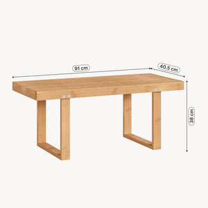 Banc à chaussures Aarela bambou 91 x 41 x 38 cm naturel [en.casa]