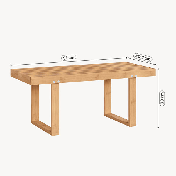 Banc à chaussures Aarela bambou 91 x 41 x 38 cm naturel [en.casa]