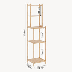 Étagère de salle de bain Anun bambou 128 x 30 x 30 cm naturel [en.casa]
