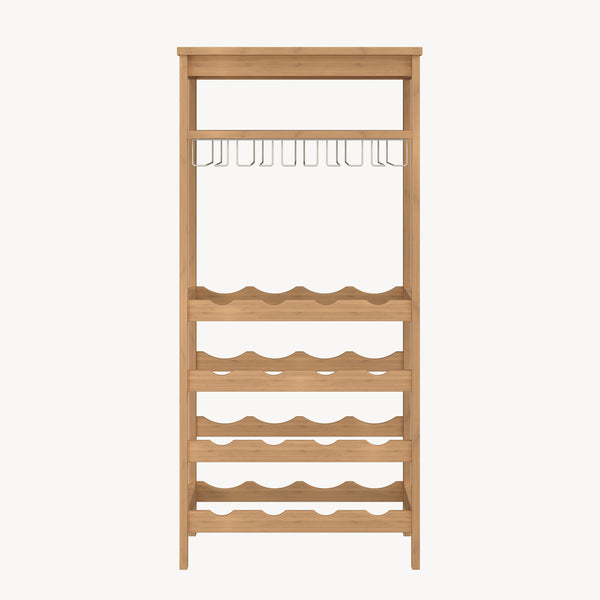 Casier à vin Fillby 100 x 47 x 29 cm bambou naturel [en.casa]