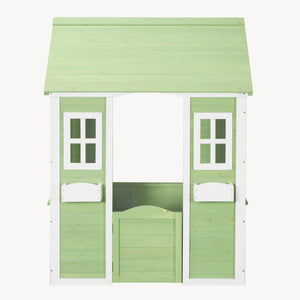Maisonnette de jeu pour enfants Kuoldsvin bois de pin 44 x 107 x 90 cm vert blanc [en.casa]