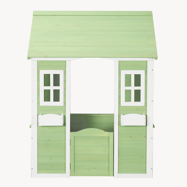 Maisonnette de jeu pour enfants Kuoldsvin bois de pin 44 x 107 x 90 cm vert blanc [en.casa]