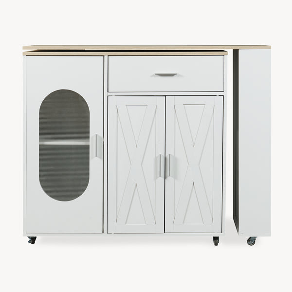 Table de bar extensible Kudebola 115 x 40 x 94 cm effet chêne / blanc [en.casa]